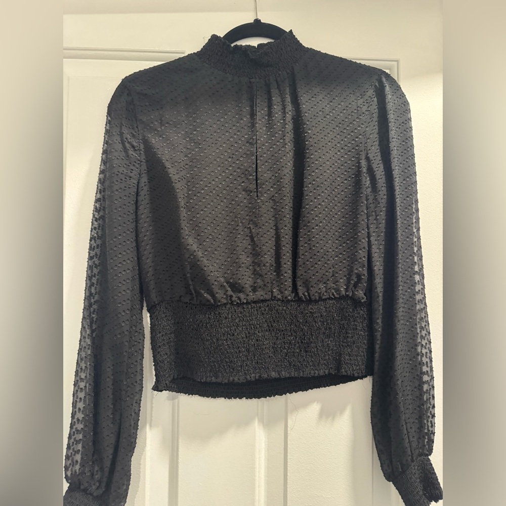 Black Sheer Intermix Top